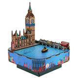 IT-63: Big Ben building model - 3D Three-dimensional Wooden Puzzle Music Box