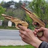 Wooden rubber band pistol