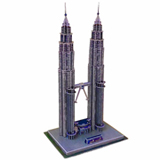 MY-SZT3: 3D Papar Jigsaw Puzzles of Twin Towers in Kuala Lumpur Malaysia 50*27*20cm - Free Shipping